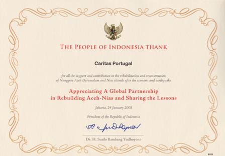 Agradecimento Presidente Indonésia